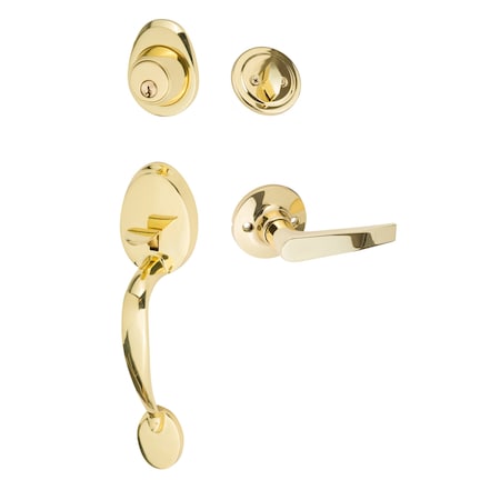 Sure-Loc Hardware Sure-Loc Hardware Alta Handleset, Cedar Handleset Trim, Polishd Brass AT507-CD 3